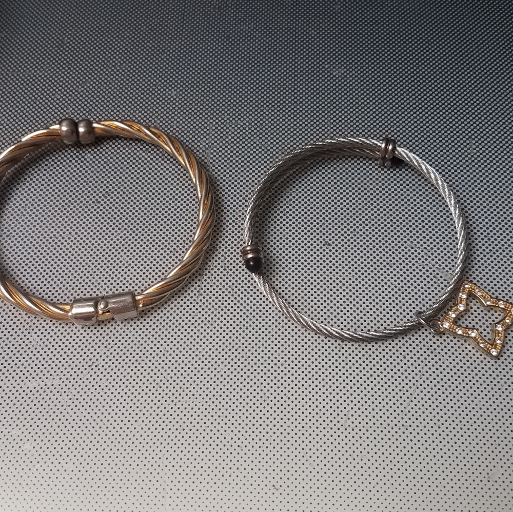 Gold Silver Cable Wrap Bracelet - image 1